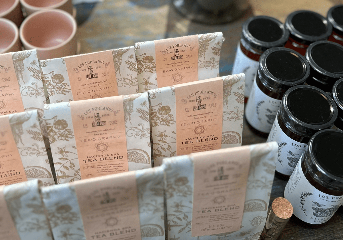 Los Poblanos tea and coffee collection featuring organic blends inspired by the farm in Albuquerque New Mexico