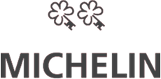 Michelin logo with three black clover leaves on a white background