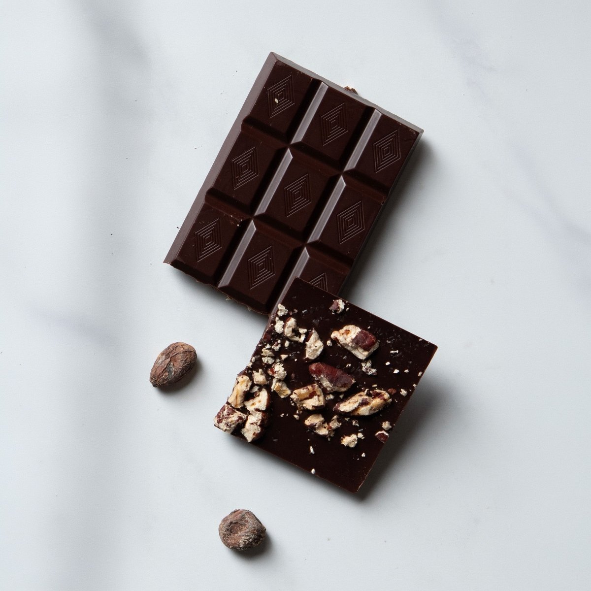 Spicy Pecan Chocolate Bar - Fair trade bean-to-bar dark chocolate