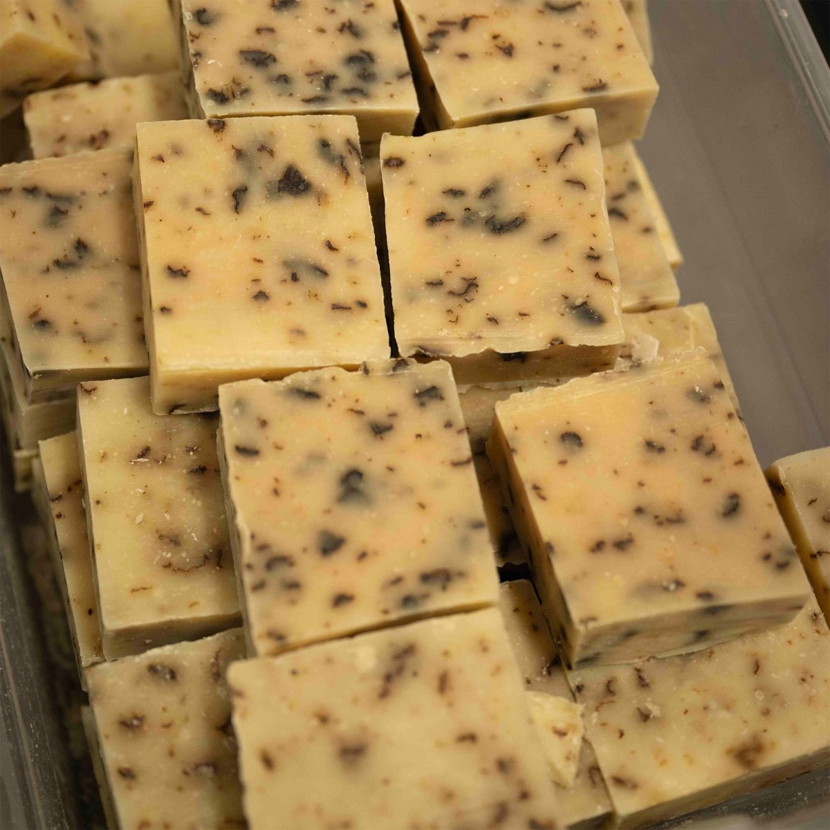bar soap stacked in container
