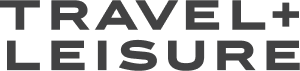 Travel + Leisure logo in black text on a white background